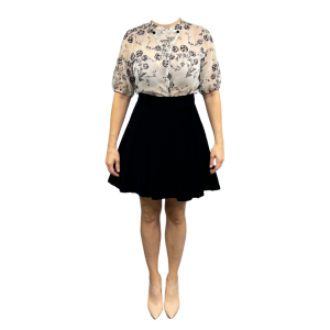 White Chiffon with Velvet Flowers, Over Blouse